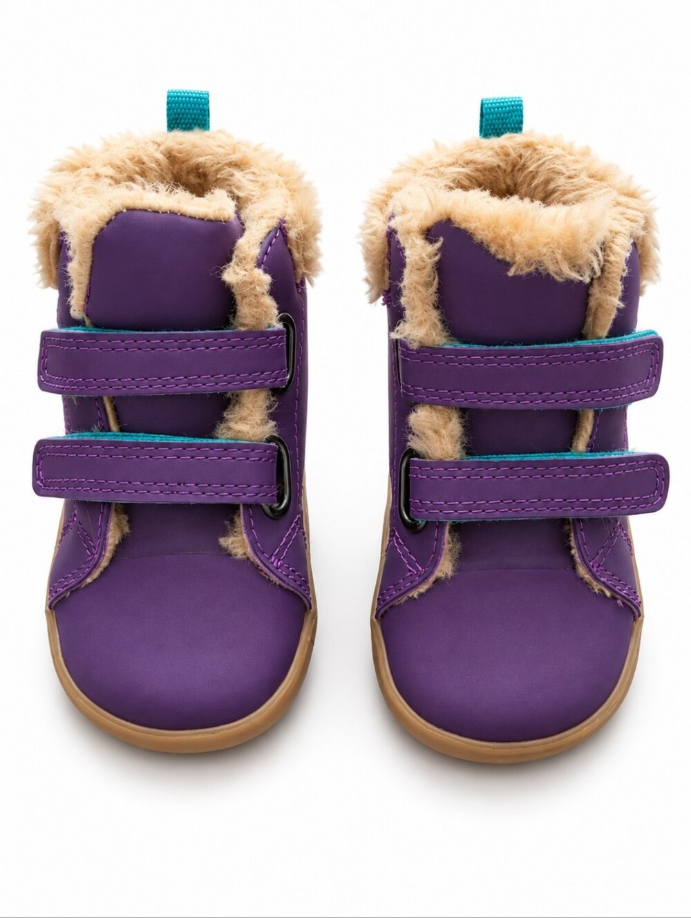 Ten Little Furry High Top Purple Boots Faux Fur Lining Size 6